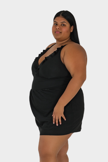 Bacon Bikinis One Piece Swimsuit Dress // Black